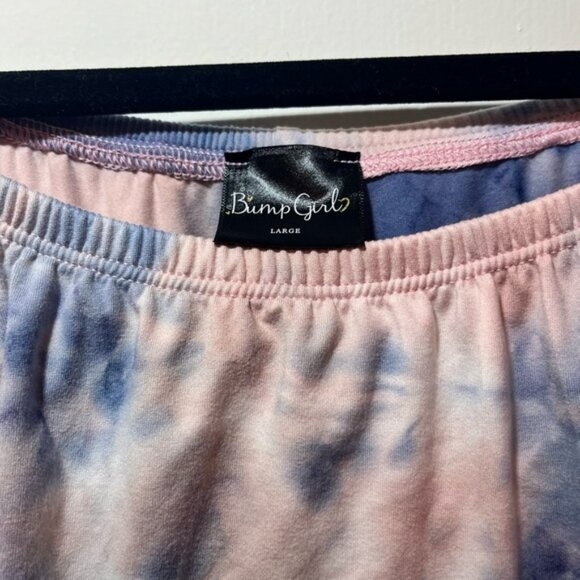 Bump Girls Maternity Womens sleeveless blue/pink Tie Dye bodycon dress, Size L - Picture 2 of 6